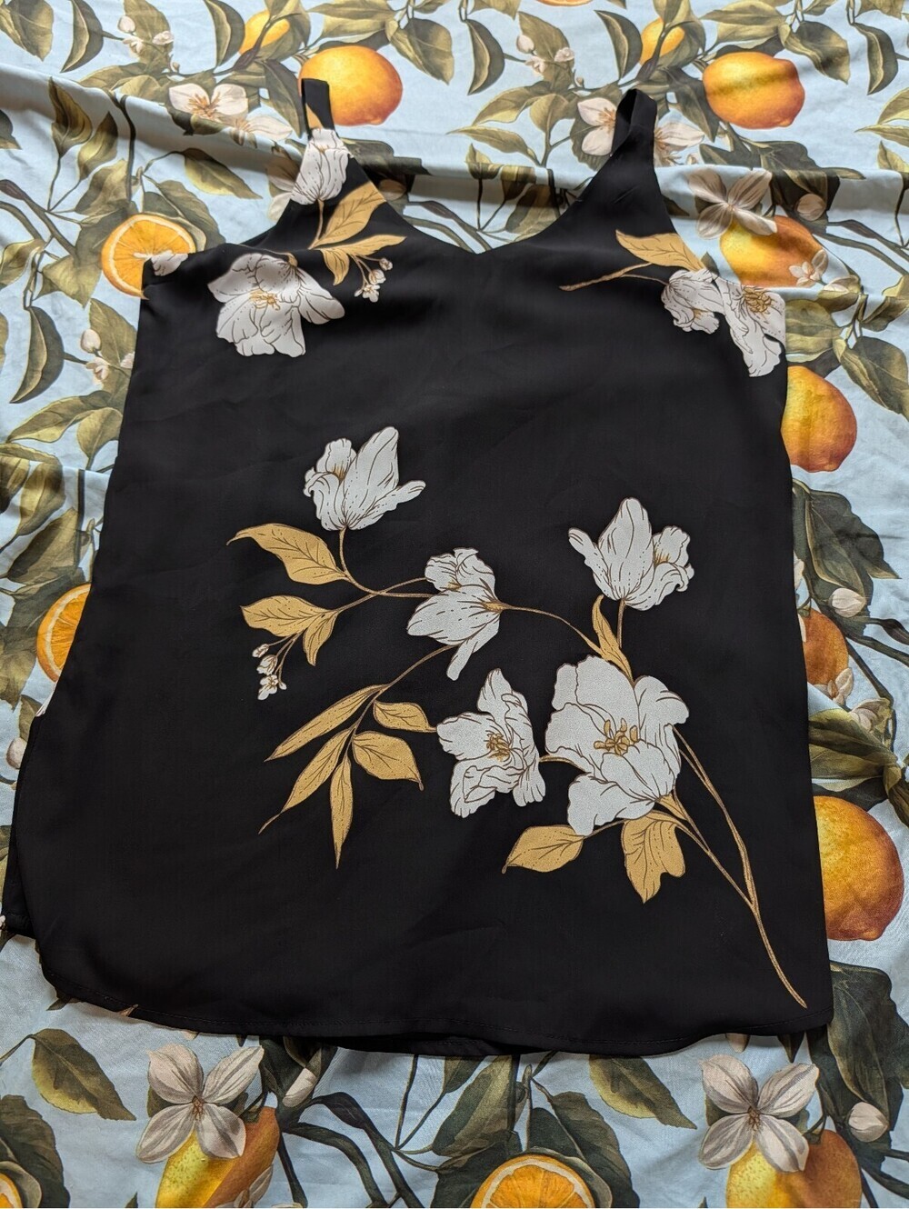Ricki's Women's Black Floral Sheer Tank Top – Size XS (Extra Small) - Picture 5 of 5